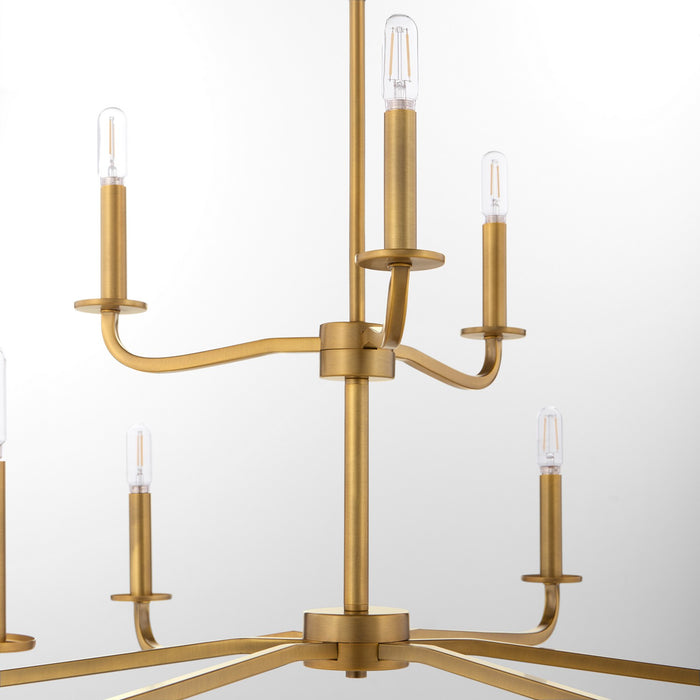 Quorum - 6307-9-47 - Nine Light Chandelier - Rutherford - Brushed Brass