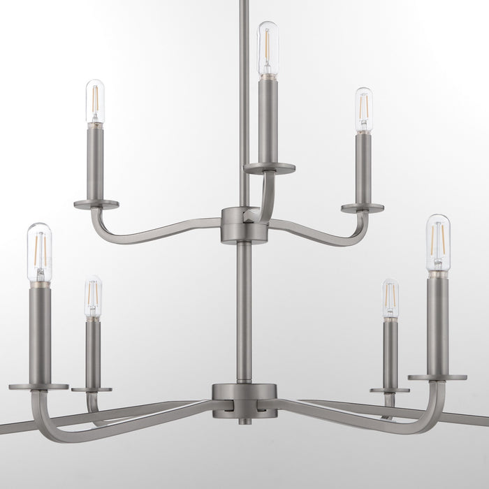 Quorum - 6307-9-65 - Nine Light Chandelier - Rutherford - Satin Nickel