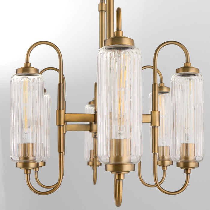 Quorum - 6615-6-47 - Six Light Pendant - Whitmire - Brushed Brass