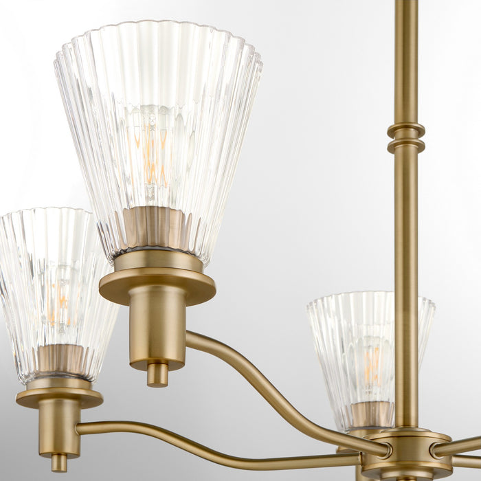 Quorum - 6803-5-47 - Five Light Chandelier - Lawton - Brushed Brass