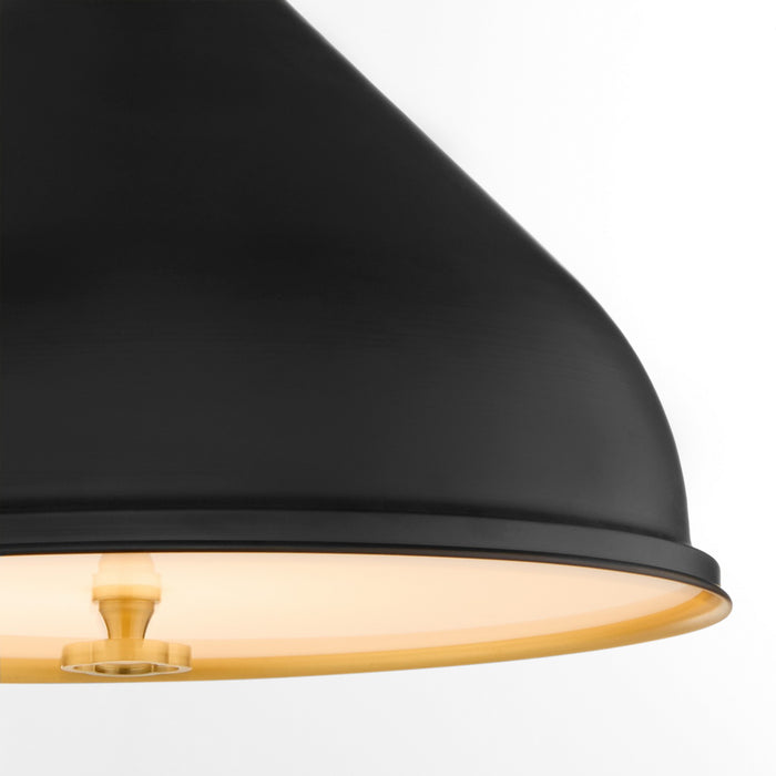 Quorum - 6863-16-5980 - One Light Pendant - Bonnel - Matte Black / Aged Brass