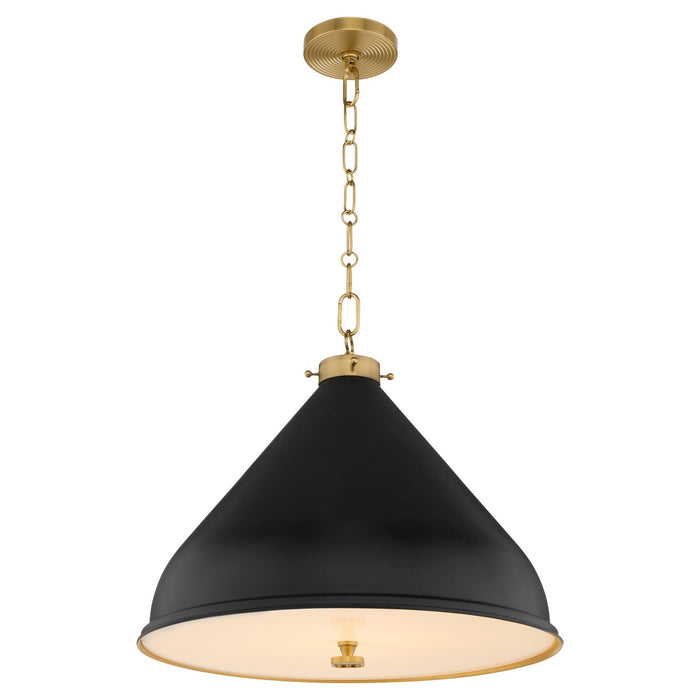 Quorum - 6863-20-5980 - One Light Pendant - Bonnel - Matte Black / Aged Brass