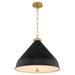 Quorum - 6863-20-5980 - One Light Pendant - Bonnel - Matte Black / Aged Brass