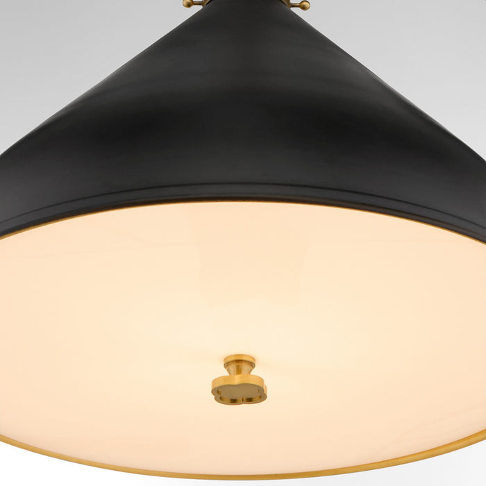 Quorum - 6863-20-5980 - One Light Pendant - Bonnel - Matte Black / Aged Brass