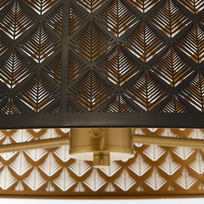 Quorum - 8217-3-5980 - Three Light Pendant - Benedict - Matte Black / Aged Brass