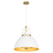 Quorum - 823-3-0880 - Three Light Pendant - Pruitt - Studio White/ Aged Brass