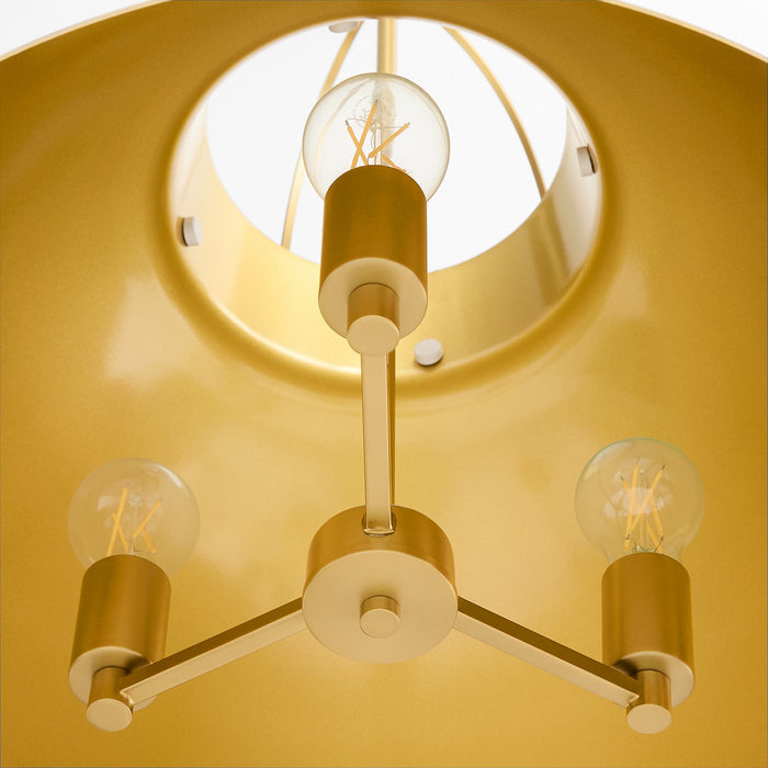 Quorum - 823-3-0880 - Three Light Pendant - Pruitt - Studio White/ Aged Brass
