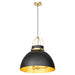 Quorum - 823-3-5980 - Three Light Pendant - Pruitt - Matte Black/Aged Brass