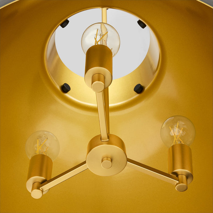 Quorum - 823-3-5980 - Three Light Pendant - Pruitt - Matte Black/Aged Brass