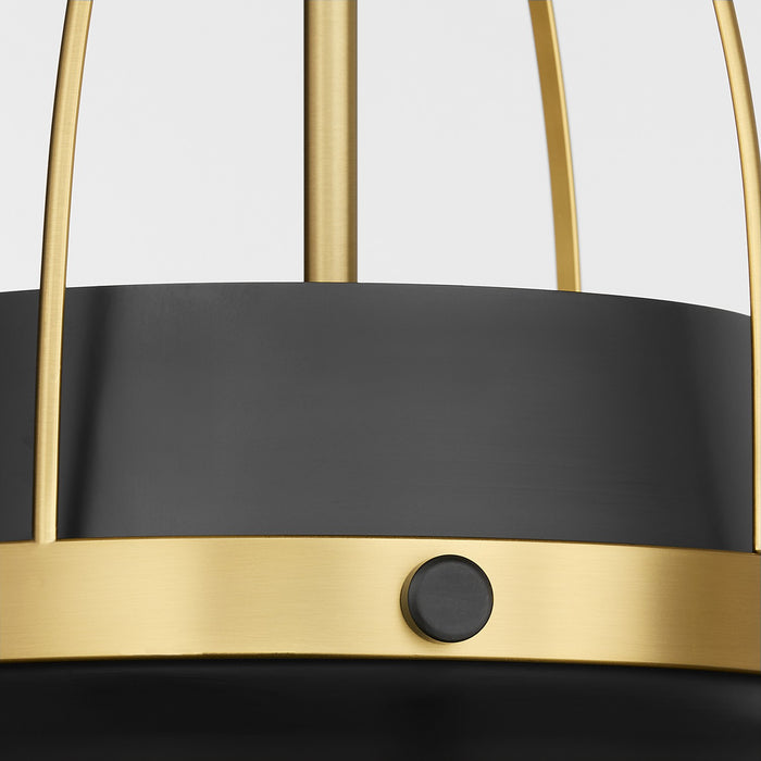 Quorum - 823-3-5980 - Three Light Pendant - Pruitt - Matte Black/Aged Brass