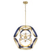 Quorum - 865-8-3280 - Eight Light Pendant - Domain - Blue w/ Aged Brass