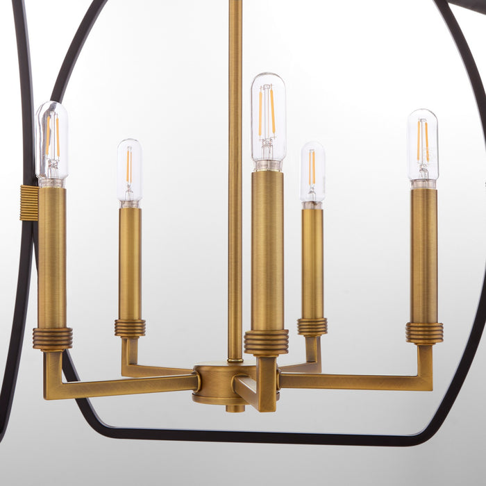 Quorum - 881-5-5947 - Five Light Pendant - Bishop - Matte Black / Brushed Brass