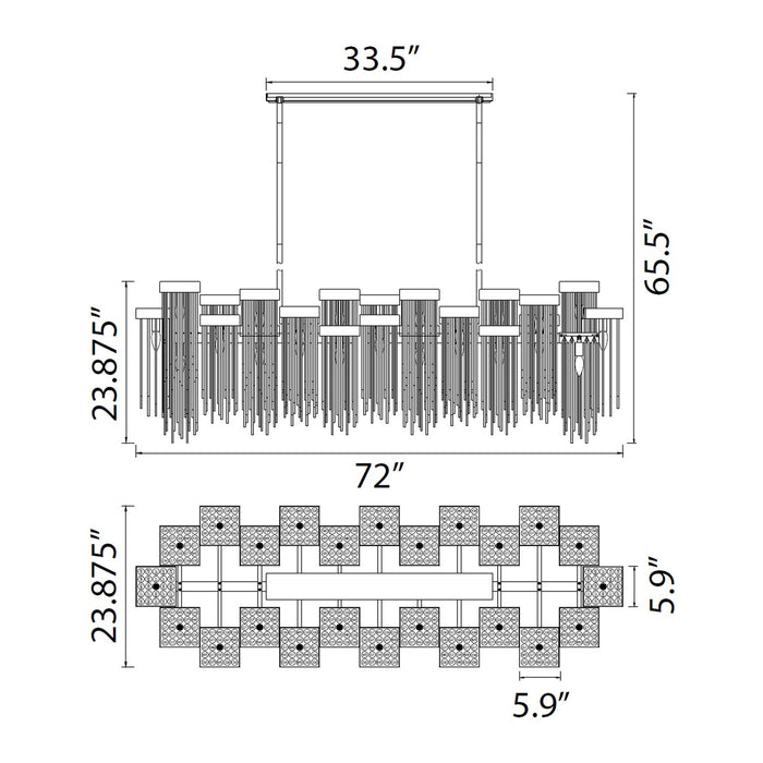 Zeev Lighting - CD10425-24-AGB - 24 Light Chandelier - Waterfall - Aged Brass