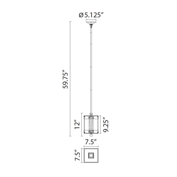 Zeev Lighting - EP11106-LED-12S-MBK - LED Outdoor Pendant - Claro - Matte Black