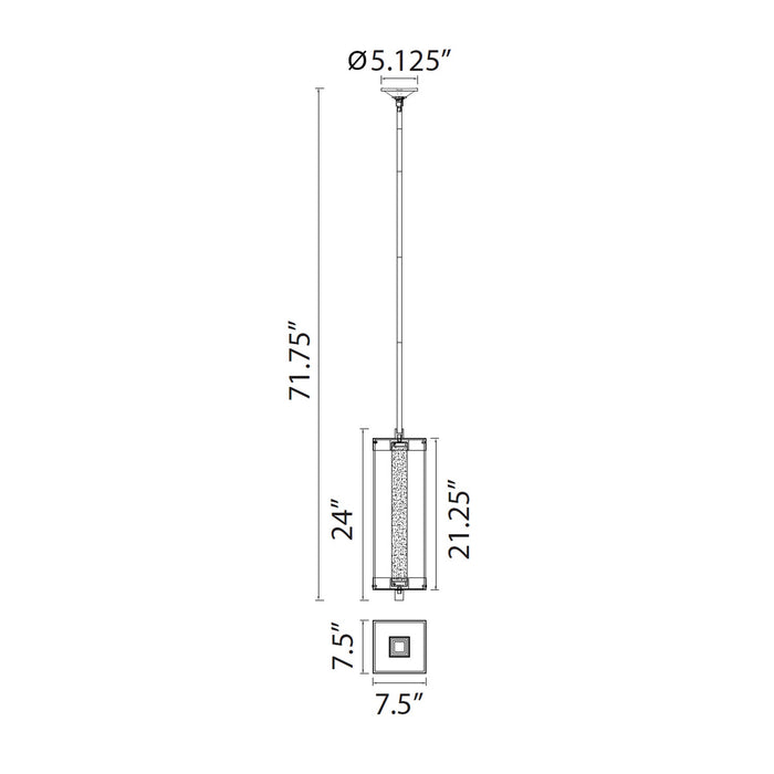 Zeev Lighting - EP11107-LED-24S-MBK - LED Outdoor Pendant - Claro - Matte Black