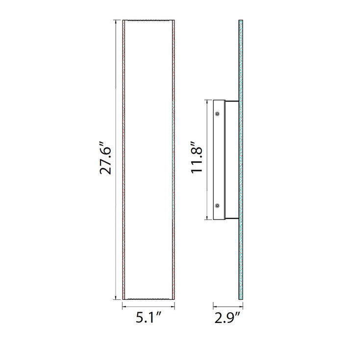 Zeev Lighting - EW10503-LED-28-AL - LED Outdoor Wall Sconce - Oluk - Brushed Aluminum