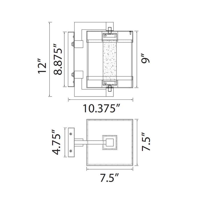 Zeev Lighting - EW11101-LED-12S-MBK - LED Outdoor Wall Sconce - Claro - Matte Black