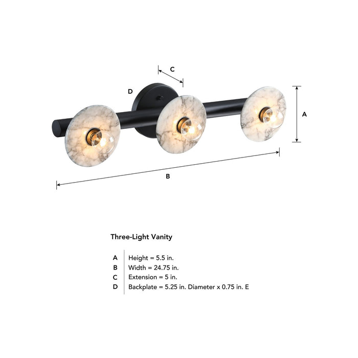 Designers Fountain - D325C-3B-MB - Three Light Vanity - Fina - Matte Black