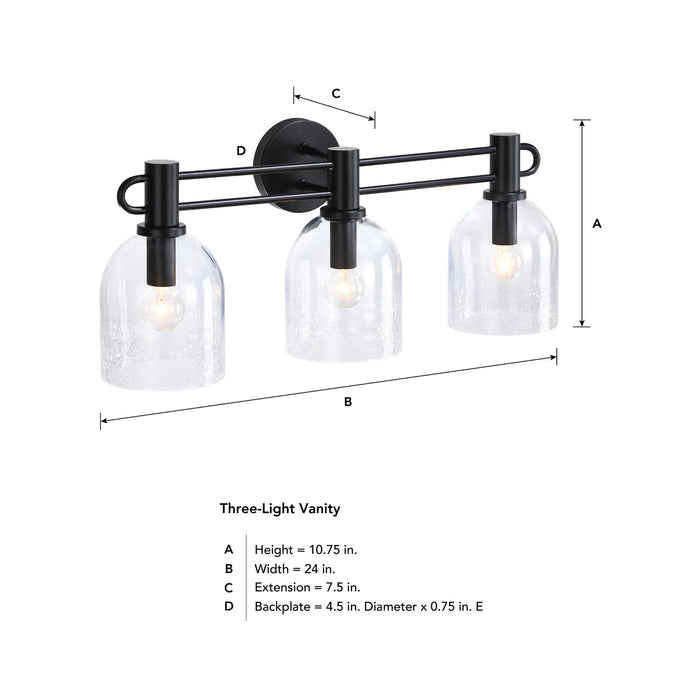 Designers Fountain - D343C-3B-MB - Three Light Vanity - Astra - Matte Black