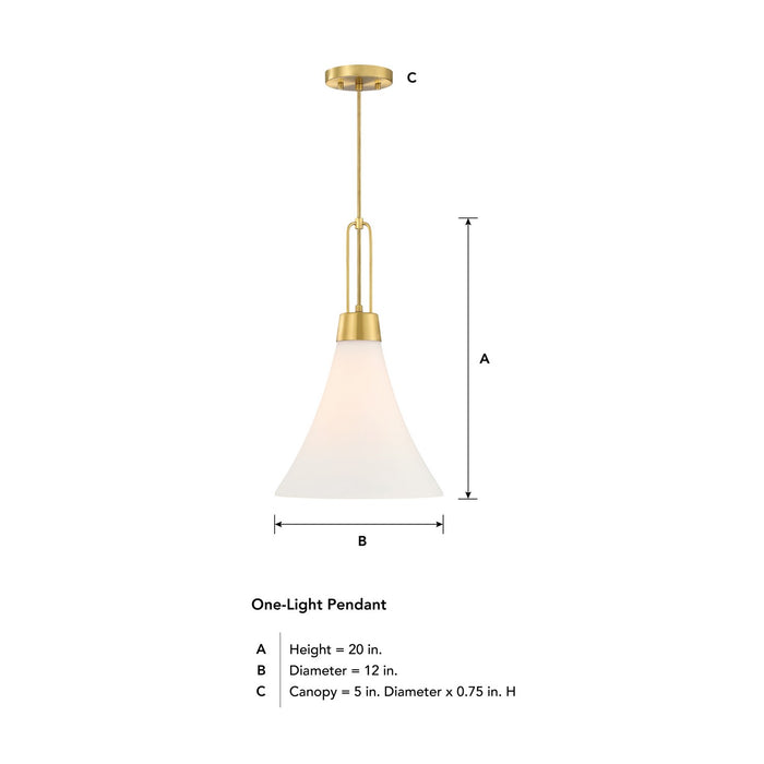 Designers Fountain - D339M-12P-BG - One Light Pendant - Evergreen Oasis - Burshed Gold