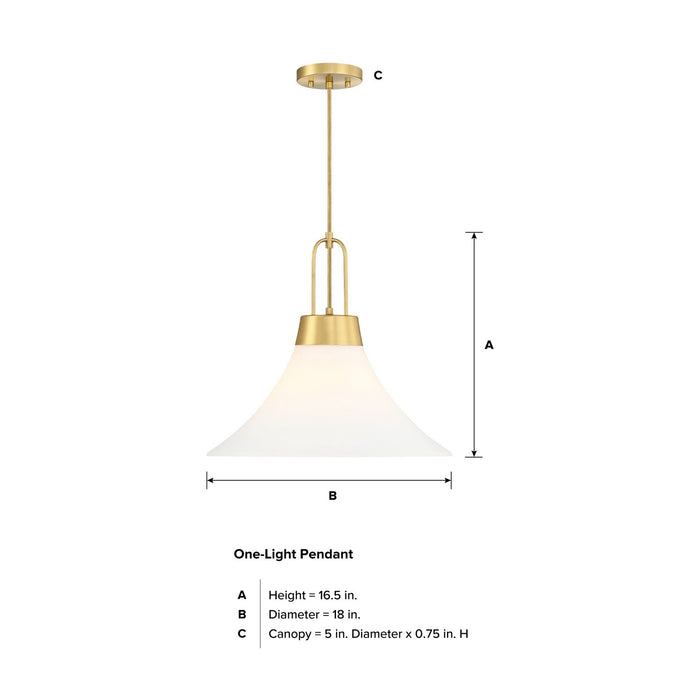 Designers Fountain - D339M-18P-BG - One Light Pendant - Evergreen Oasis - Burshed Gold