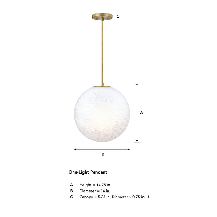 Designers Fountain - D342M-14P-BG - One Light Pendant - Pixie - Burshed Gold
