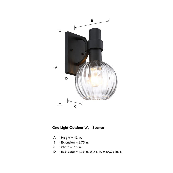 Designers Fountain - D337M-13EW-BK - One Light Outdoor Wall Sconce - Fernwood - Matte Black