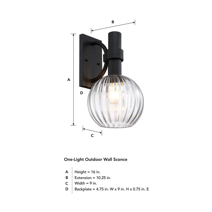 Designers Fountain - D337M-16EW-BK - One Light Outdoor Wall Sconce - Fernwood - Matte Black