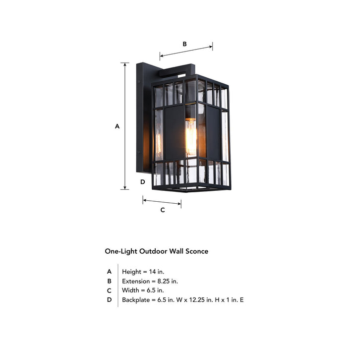 Designers Fountain - D351M-14EW-BK - One Light Outdoor Wall Sconce - Edgehill - Matte Black