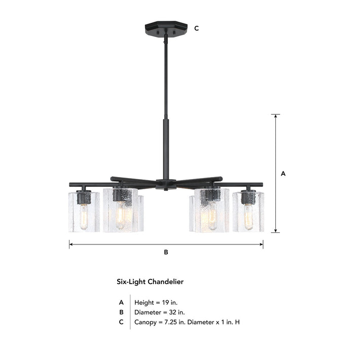 Designers Fountain - D309M-6CH-MB - Six Light Chandelier - Haven - Matte Black