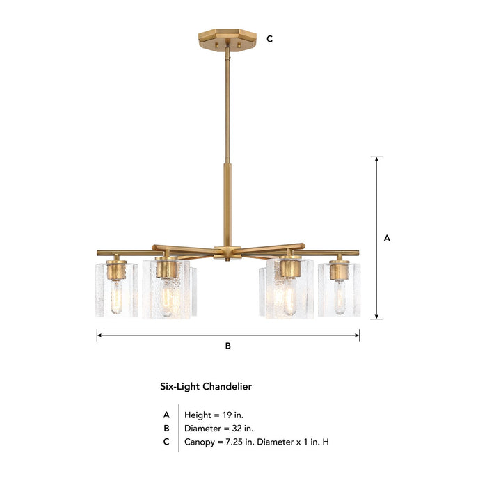 Designers Fountain - D309M-6CH-OSB - Six Light Chandelier - Haven - Old Satin Brass
