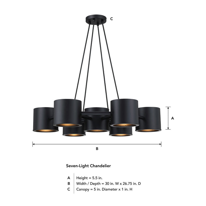 Designers Fountain - D353C-7CH-MB - Seven Light Chandelier - Fleur Oasis - Matte Black