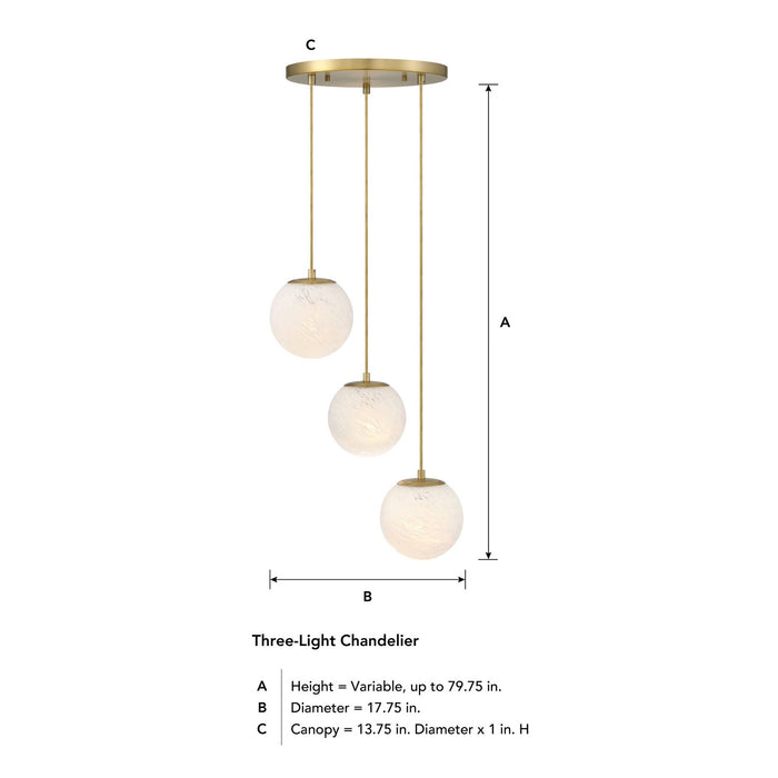 Designers Fountain - D342M-3CHA-BG - Three Light Chandelier - Pixie - Burshed Gold