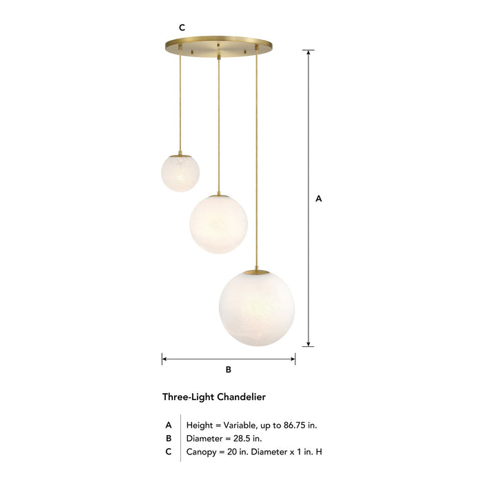 Designers Fountain - D342M-3CHD-BG - Three Light Chandelier - Pixie - Brushed Gold