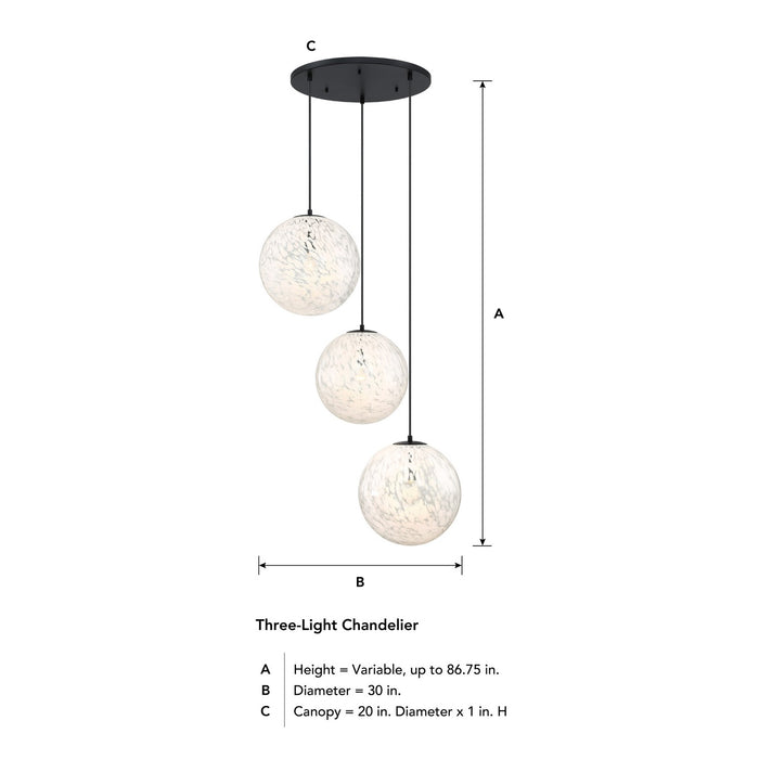 Designers Fountain - D282M-3CHC-MB - Three Light Chandelier - Circo - Matte Black
