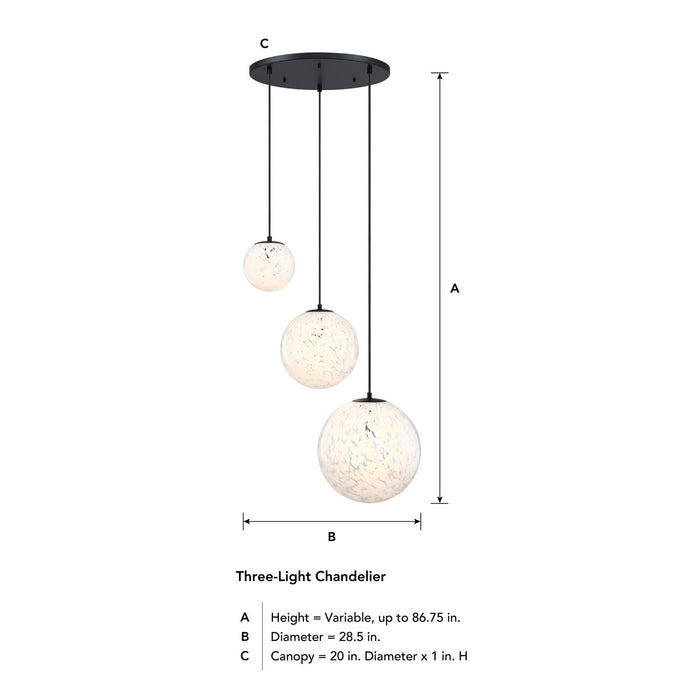 Designers Fountain - D282M-3CHD-MB - Three Light Chandelier - Circo - Matte Black