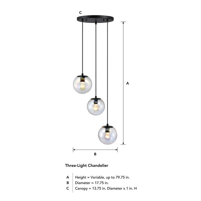Designers Fountain - D354M-3CHA-MB - Three Light Chandelier - Neva - Matte Black