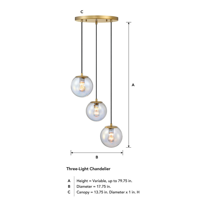 Designers Fountain - D354M-3CHA-BG - Three Light Chandelier - Neva - Brushed Gold
