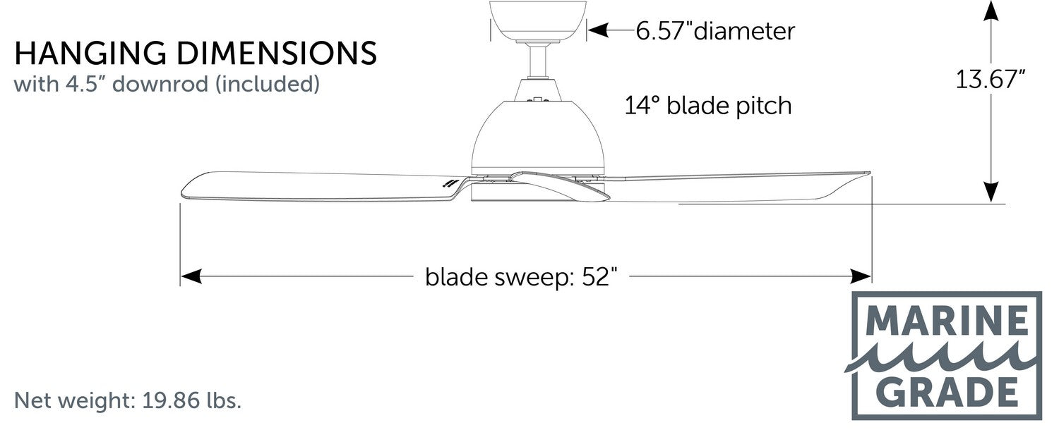 Fanimation - FP6750BNM - 52 Inches Ceiling Fan - Starboard NL - Gray
