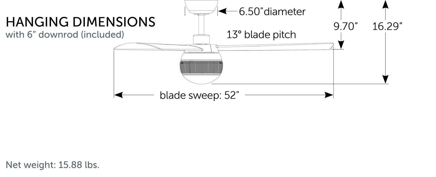 Fanimation - FP6837BL - 52 Inches Ceiling Fan - Paget - Black