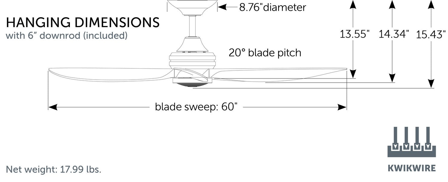 Fanimation - FPD6725BL - 60 Inches Ceiling Fan - Aviara - Black