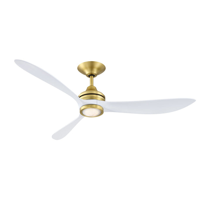 Fanimation - FPD6725BSMW - 60 Inches Ceiling Fan - Aviara - Brushed Satin Brass