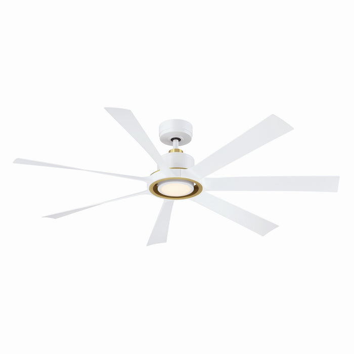 Fanimation - FPD7060MWBS - 60 Inches Ceiling Fan - Lenzi - Matte White w/Brushed Satin Brass