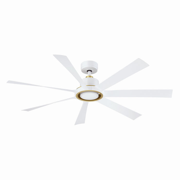 Fanimation - FPD7060MWBS - 60 Inches Ceiling Fan - Lenzi - Matte White w/Brushed Satin Brass