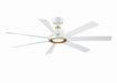Fanimation - FPD7060MWBS - 60 Inches Ceiling Fan - Lenzi - Matte White w/Brushed Satin Brass