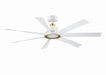 Fanimation - FPD7060MWBS - 60 Inches Ceiling Fan - Lenzi - Matte White w/Brushed Satin Brass