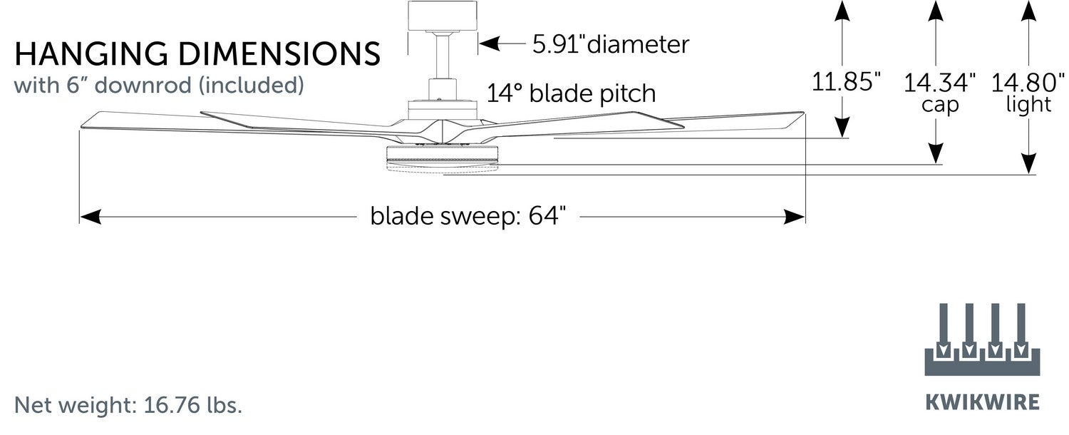 Fanimation - FPD8564MW - 64 Inches Ceiling Fan - TorchAire 64 - Matte White