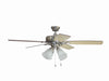 Craftmade - TCE52BNK5C4-C - 52" Ceiling Fan - Twist N Click 4 Light - Brushed Polished Nickel