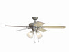 Craftmade - TCE52BNK5C4-C - 52" Ceiling Fan - Twist N Click 4 Light - Brushed Polished Nickel