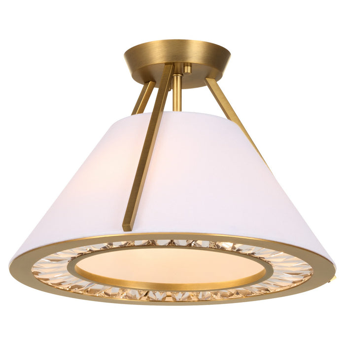 Quorum - 2382-3-47 - Three Light Semi-Flush Mount - Gorham - Brushed Brass